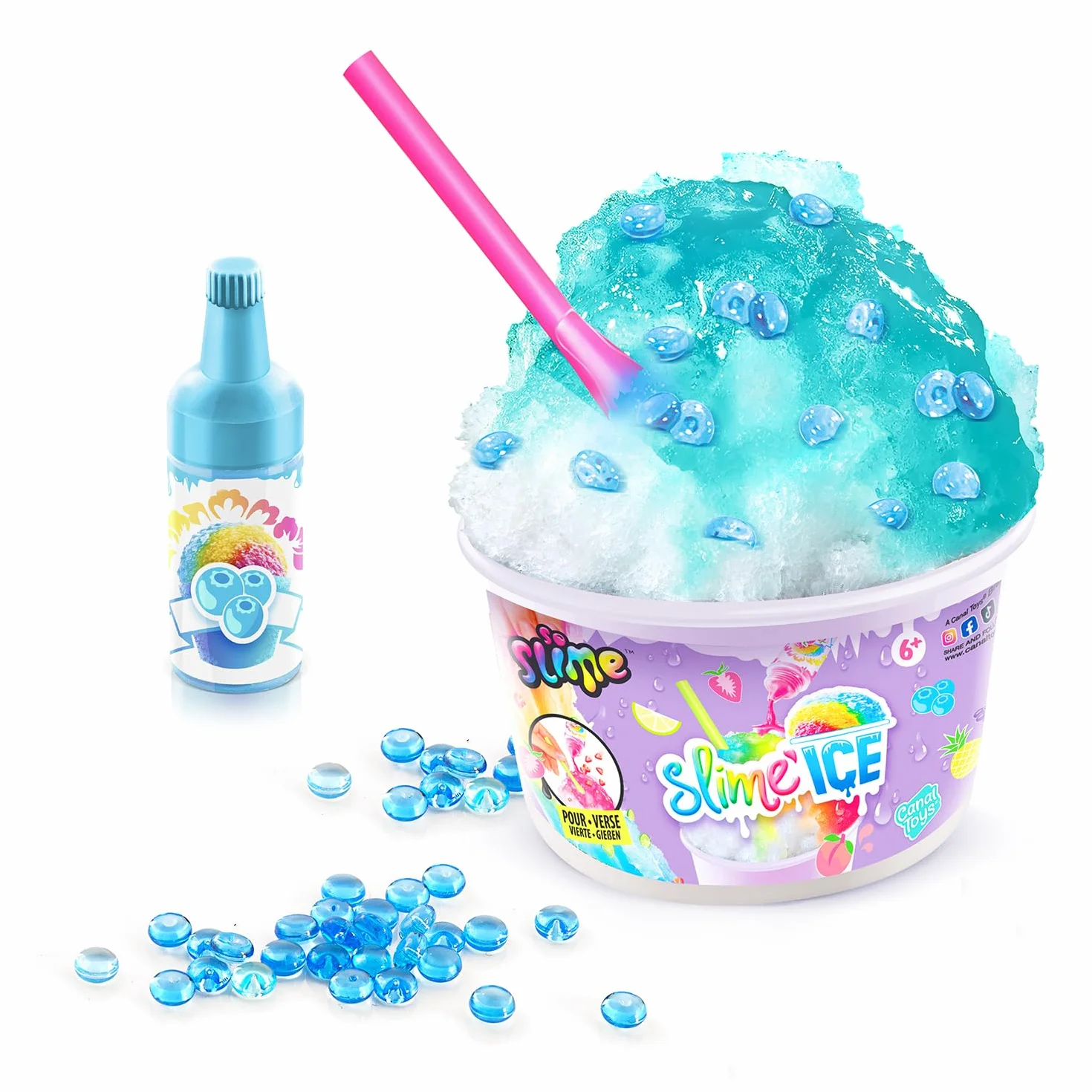 Canal Toys - So Slime - Pojemnik Slime Ice - Zestaw z zapachowym barwnikiem, łyżką do mieszania i dekoracjami - SSC299