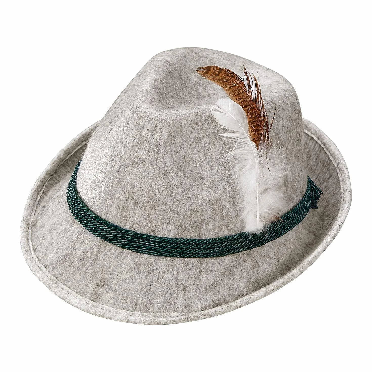 W WIDMANN MILANO Party Fashion - 11761 - Bawarski kapelusz fedora z piórami dla dzieci, tradycyjny kapelusz kostiumowy, festiwal piwny, festiwal ludowy, jarmark kościelny