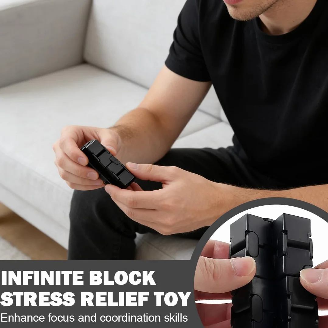 Infinity Cube Fidget Toy – niekończąca się kostka do redukcji stresu i koncentracji – Magic Flip kostka do relaksu i spędzania wolnego czasu
