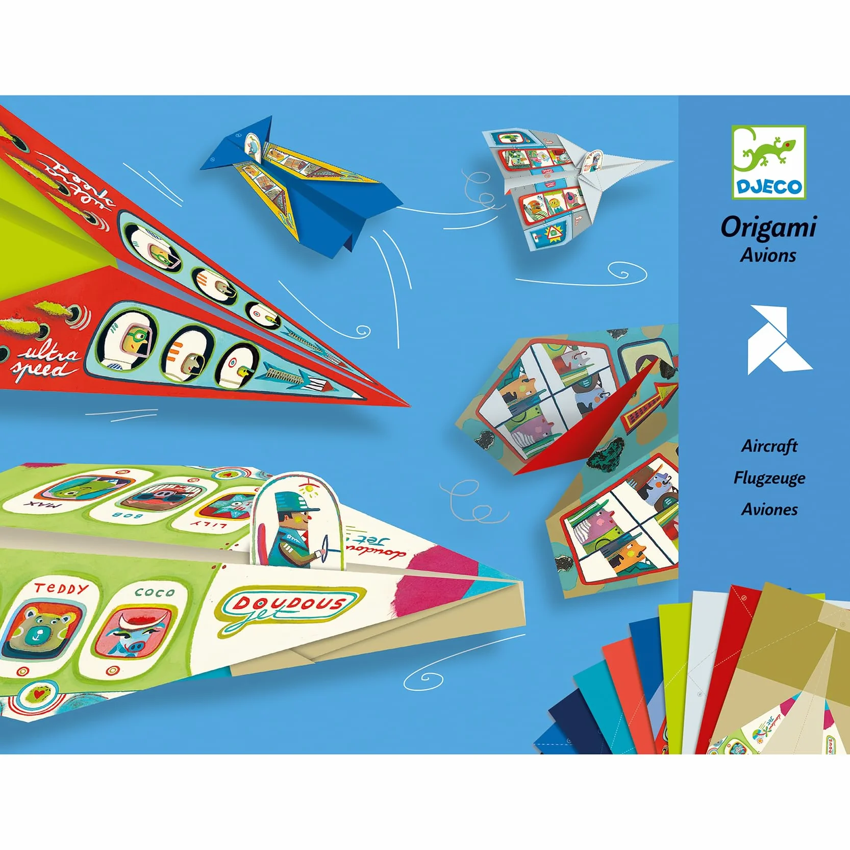 Djeco DJE - 079 DJ08760 Planes Origami samolot model samolotu z papieru, wielokolorowy