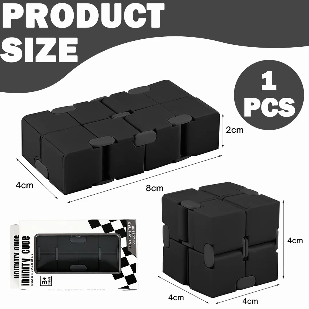 Infinity Cube Fidget Toy – niekończąca się kostka do redukcji stresu i koncentracji – Magic Flip kostka do relaksu i spędzania wolnego czasu