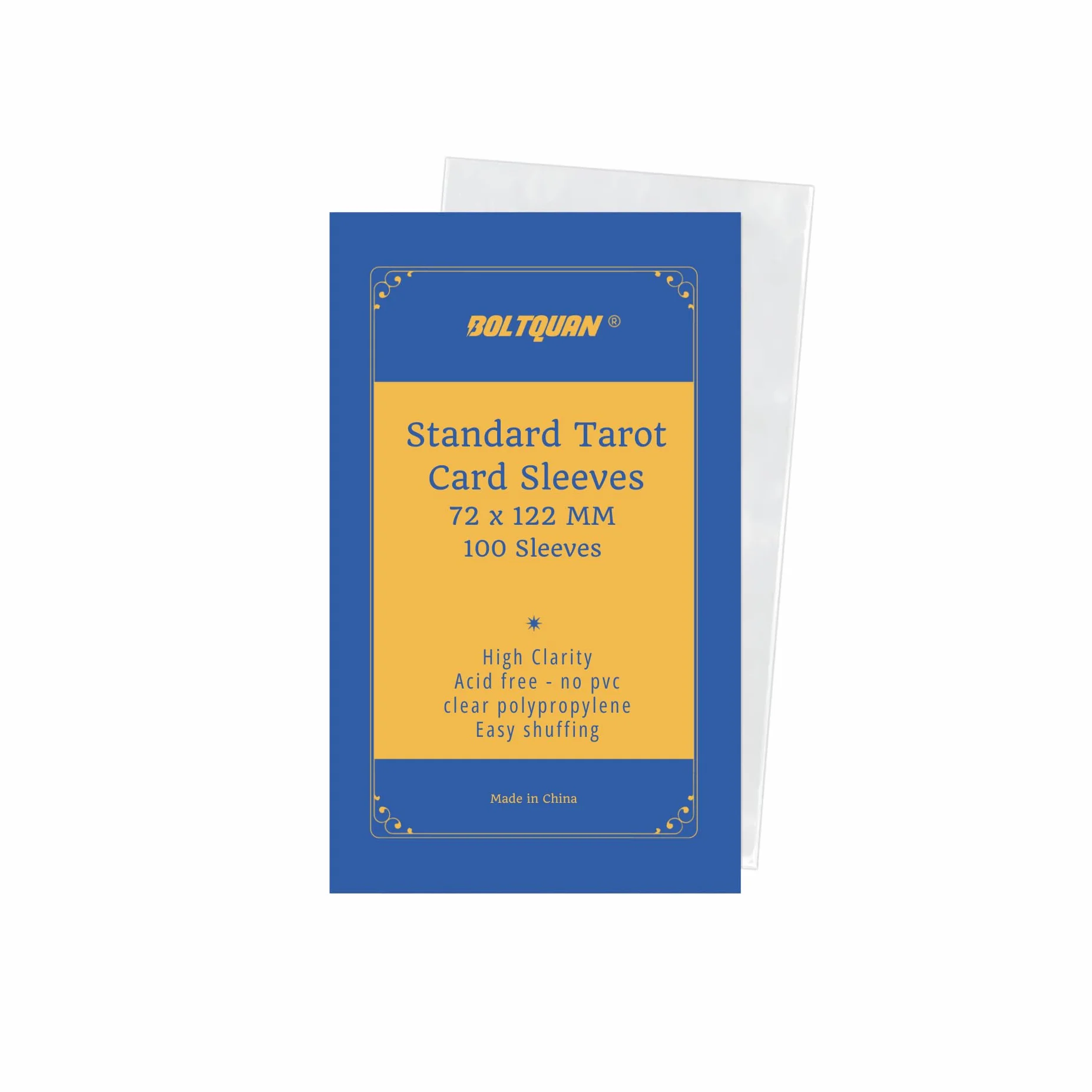 Rękawy na karty tarota 72 x 122 mm, ochronne etui na karty premium do standardowych talii tarota, trwałe, przezroczyste, nieoślepiające wykończenie, pasują do większości kart tarota