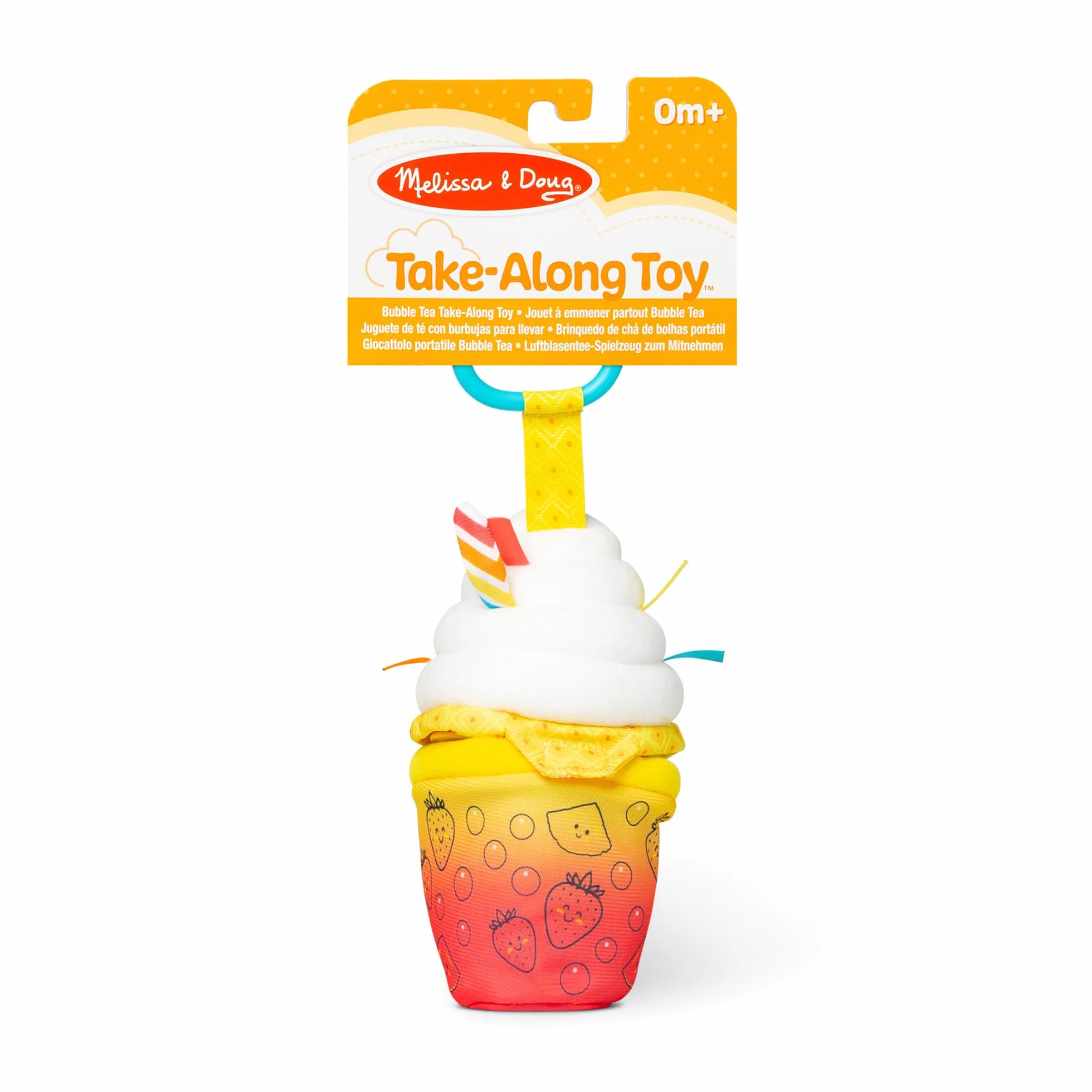 Melissa & Doug Multi-Sensory Bubble Tea Take Along Clip -On Sensoryczna zabawka dla niemowląt i małych dzieci | 0+ | Prezent dla chłopców lub dziewczynek
