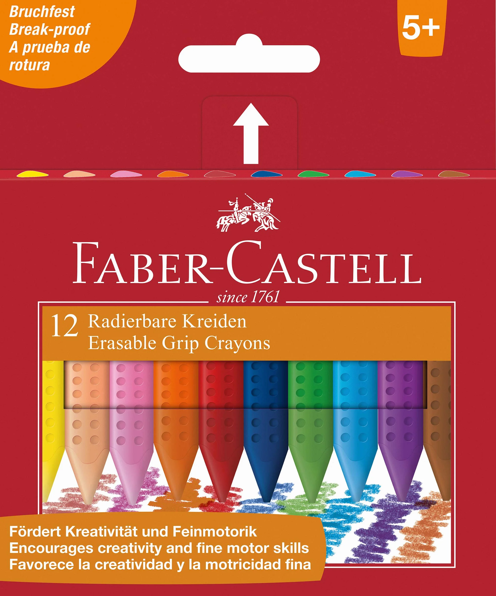 Faber-Castell Kreda z Tworzywa Sztucznego, Wielokolorowy, 12 Sztuk