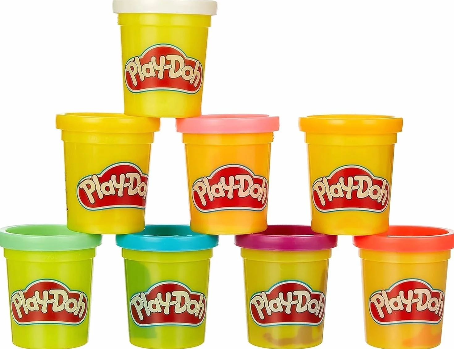 Play-Doh Ciastolina 8-Pak - Tęczowe Kolory, w tym biały | Masa plastyczna | Zabawka dla dziecka i pomysł na prezent dla 2-latka |