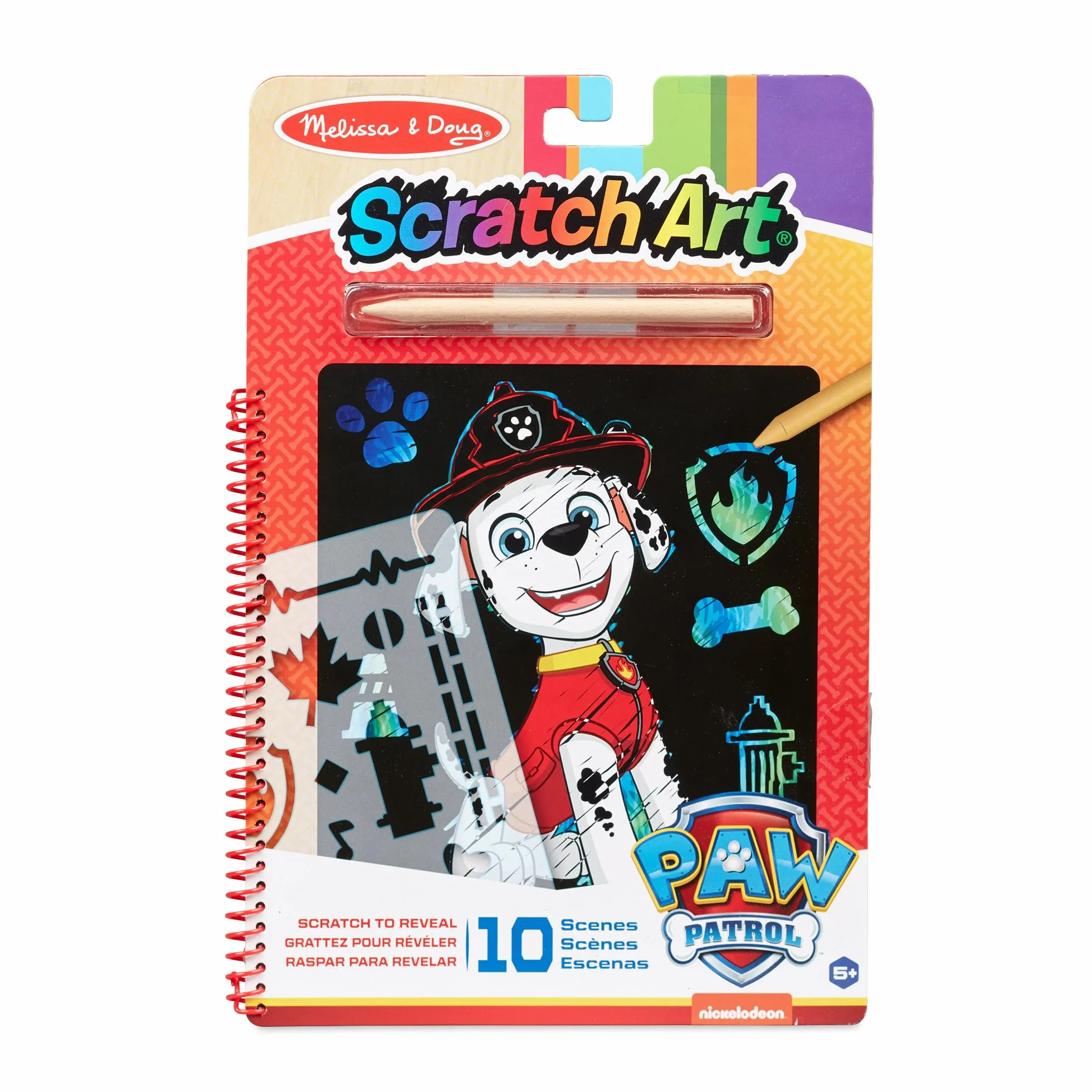 Melissa & Doug PAW Patrol Marshal | Zdrapki | Rękodzieło | Prezent świąteczny | Sztuka do zdrapywania | Sztuka i rzemiosło | 4+ | Prezent dla chłopca lub dziewczyny
