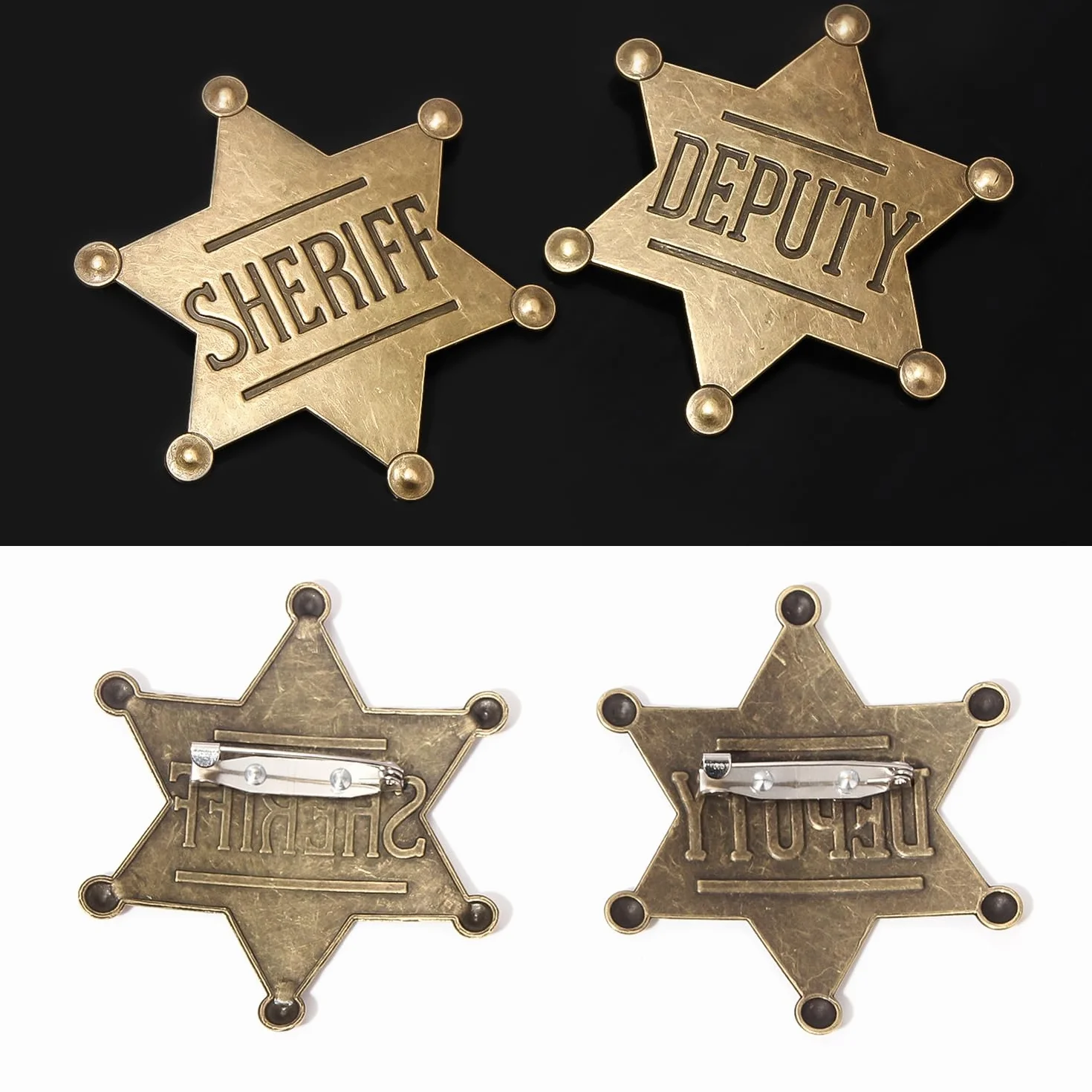 4 odznaka szeryfa, vintage pamiątkowy medal, akcesoria odzieżowe, odgrywanie ról, prezent imprezowy.