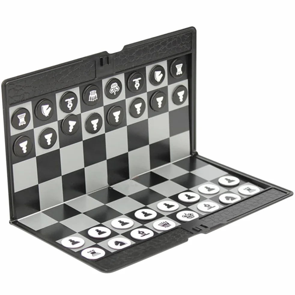 Zestaw szachów Trave, 19 x 14 x 1 magnetyczny zestaw szachów turystycznych składana szachownica z magnetycznymi szachami, przenośne zestawy szachownic turystycznych