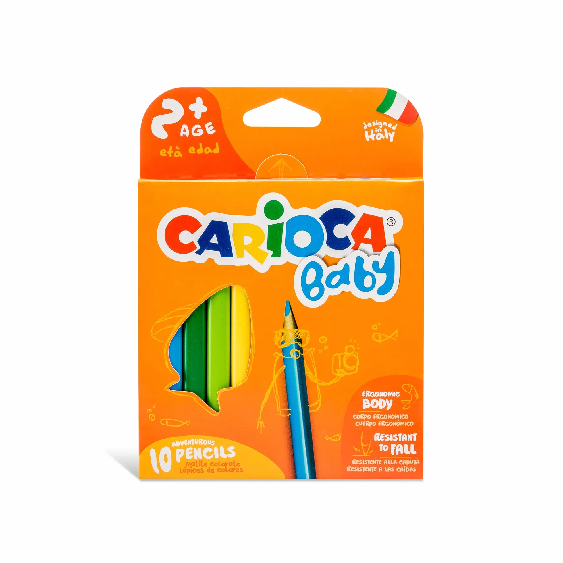 Kredki olówkowe trójkatne Baby 10 kolorów Carioca