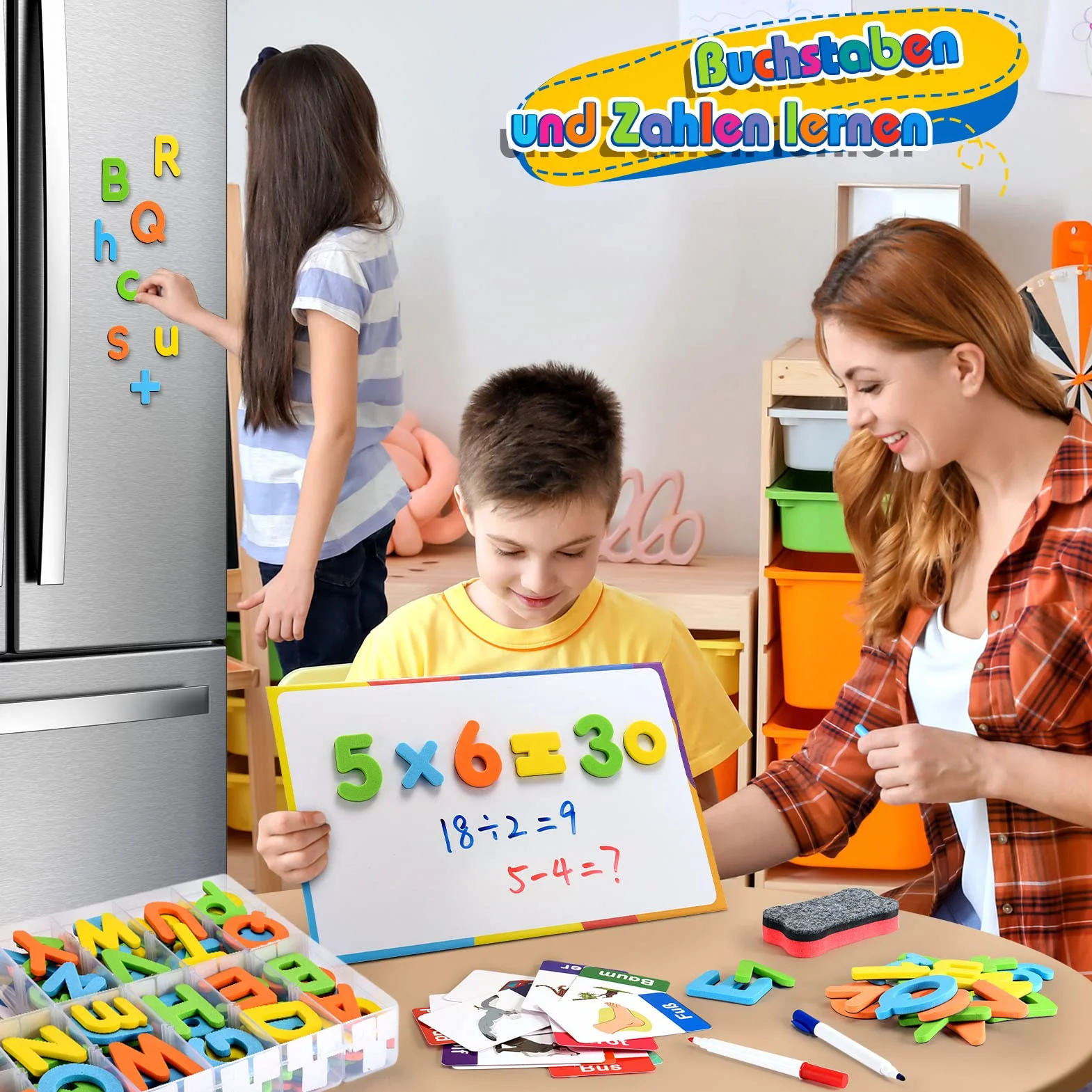 Gry edukacyjne dla dzieci od 3, 4, 5, 6, 7 lat, magnetyczne litery i cyfry, zabawki dla dzieci w wieku od 3 do 7 lat, dla chłopców do nauki liter, prezent dla dziewczynek 3, 4, 5, 6, 7 lat