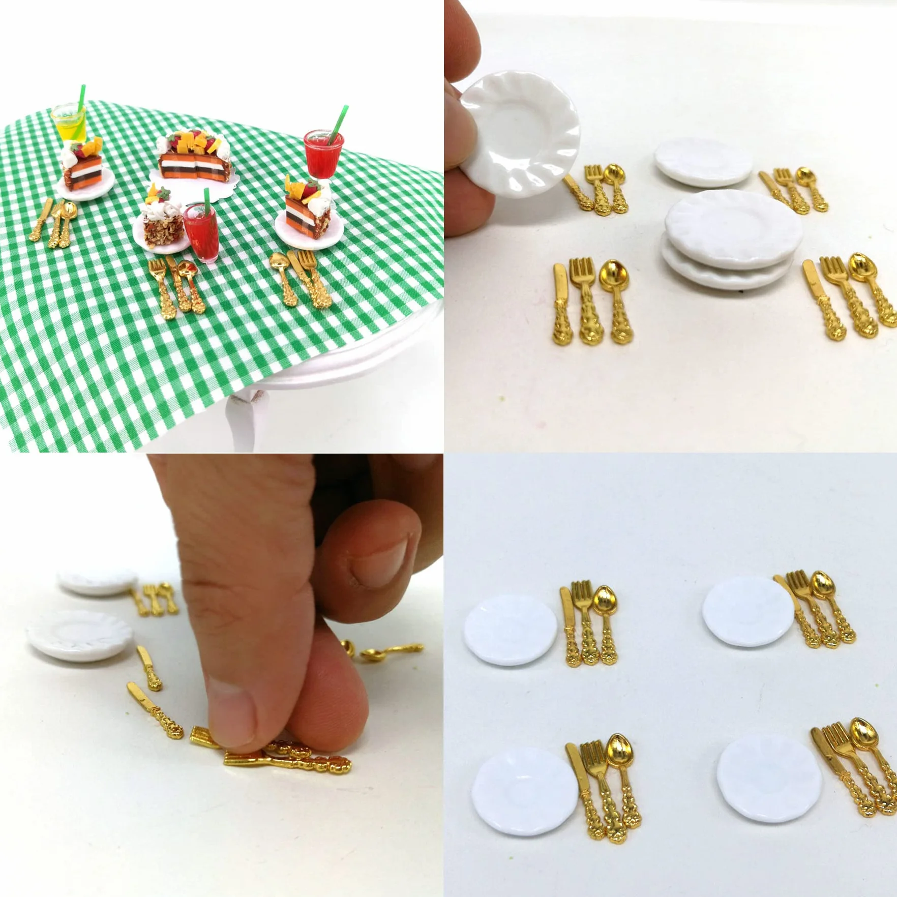 Cayway Miniaturowe akcesoria kuchenne miniaturowe akcesoria kuchenne mini akcesoria do żywności Mini garnek naczynie nóż widelec do zabawy zabawki spożywcze