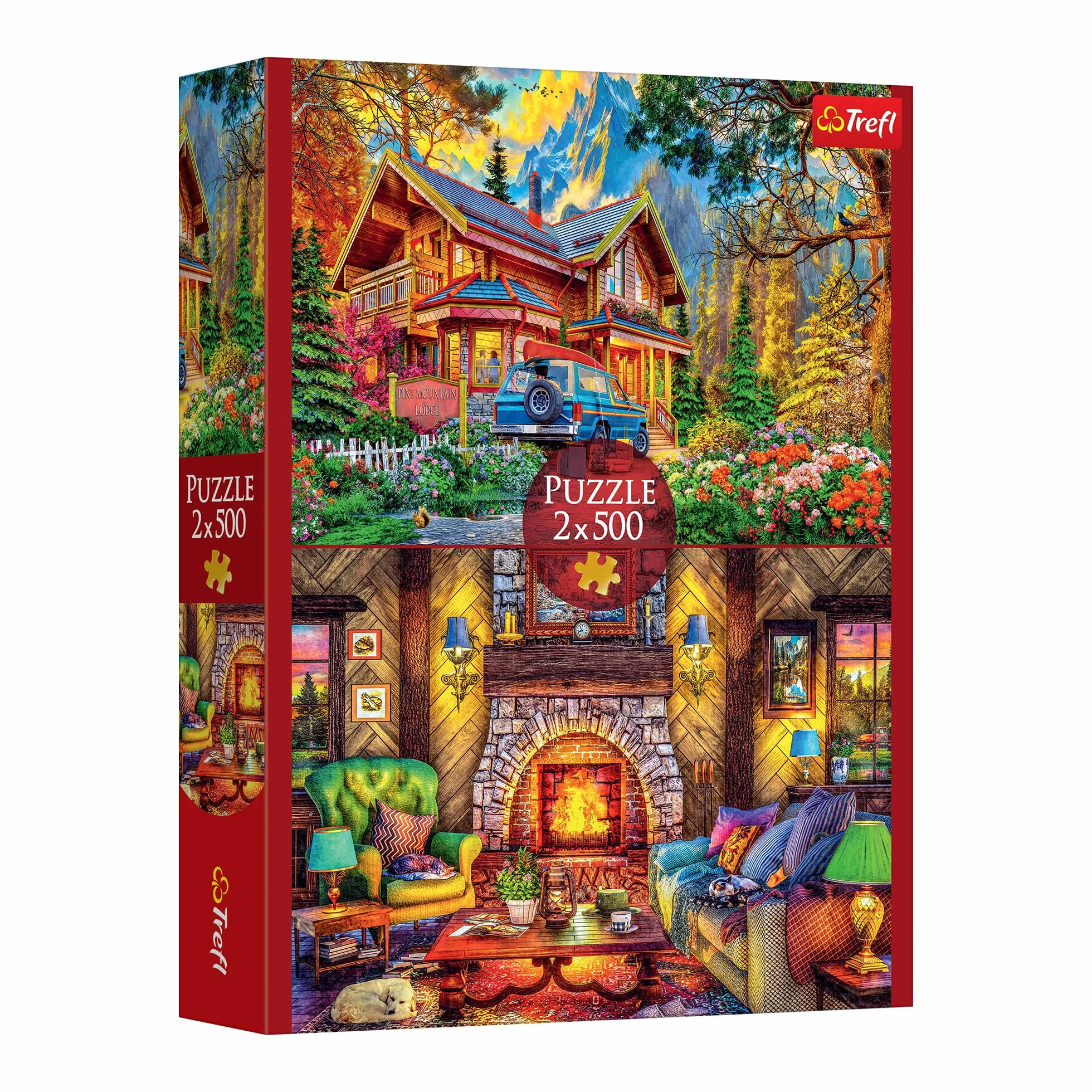 Trefl - Puzzle 2w1: Wycieczka w góry - 2 x 500 Elementów - Zestaw Dwóch Układanek, DIY, Kreatywna Rozrywka, dla Dorosłych i Dzieci od 10 lat