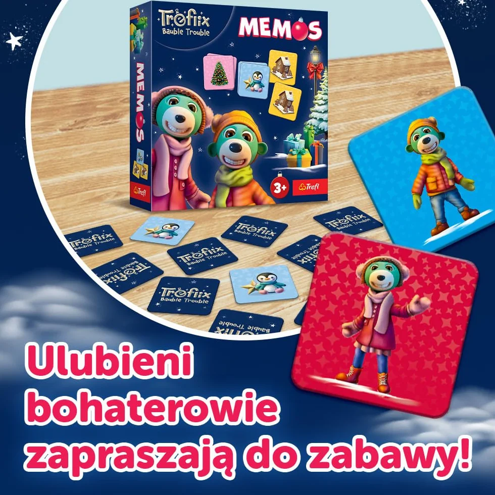 Trefl - The Treflik Family: Treflix Bauble Trouble, Memos - Gra Pamięciowa dla Maluchów, Memory z Bohaterami Bajki Trefliki Ratują Święta, dla Dzieci od 3 lat