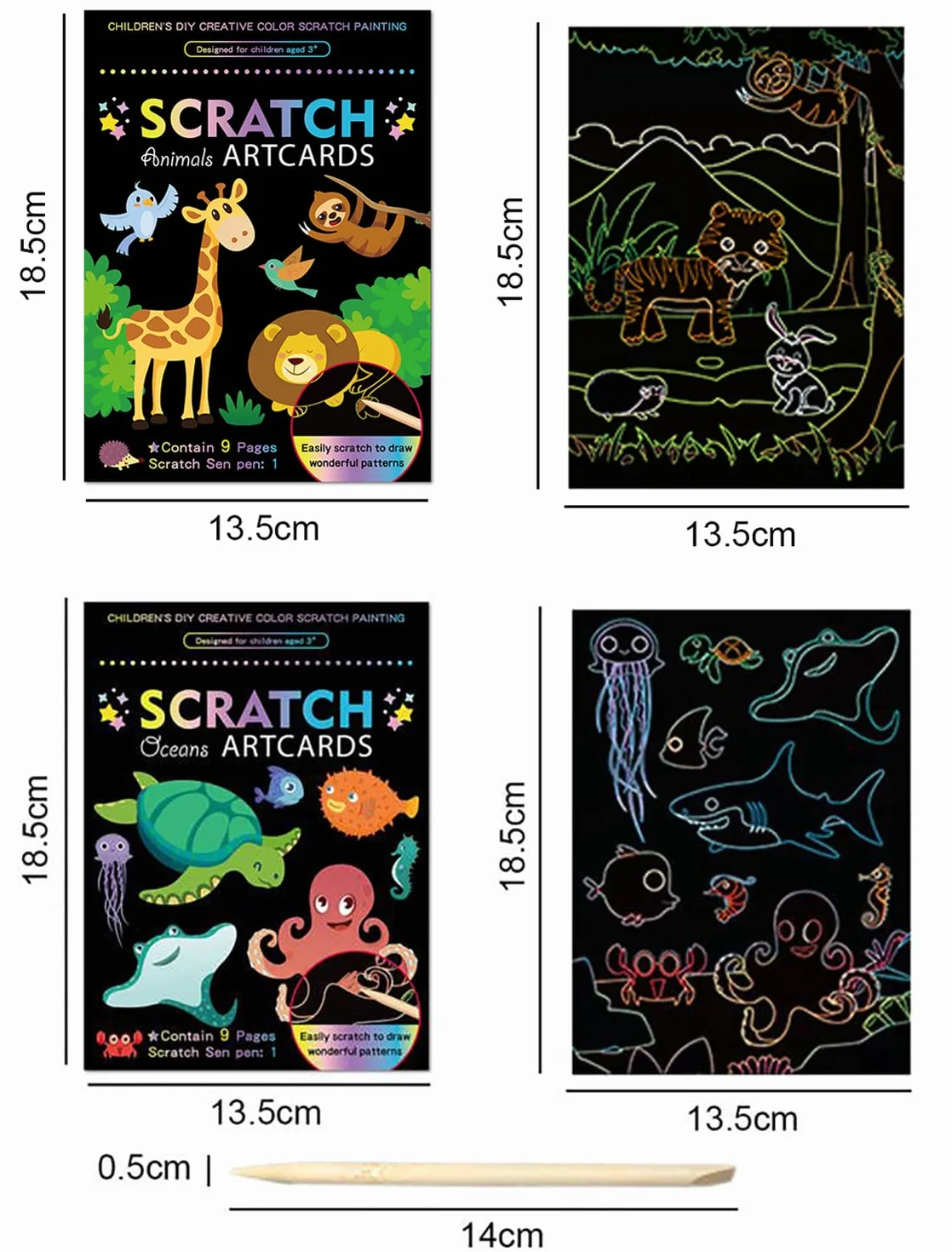 Georgie Porgy Zestaw obrazków do zdrapywania DIY zestawy rzemieślnicze dla dzieci, magiczny papier do zdrapywania, notatnik, Wielkanoc, Boże Narodzenie, prezent urodzinowy dla chłopców i dziewczynek