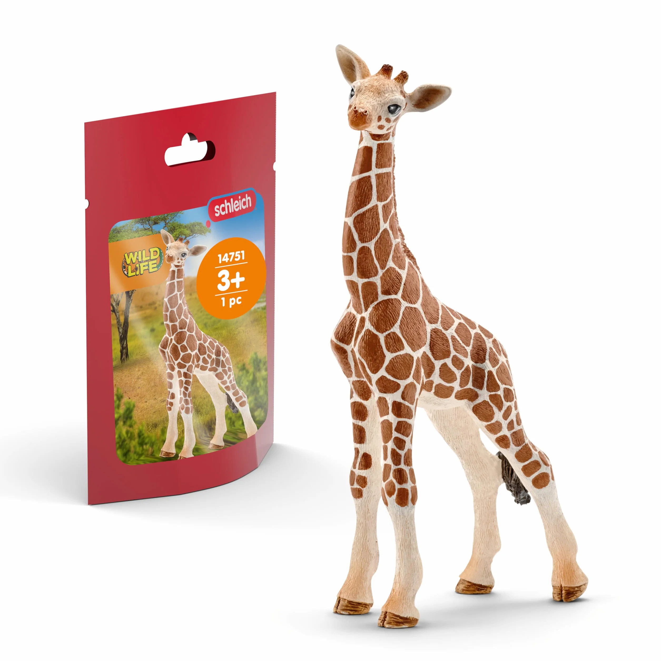 schleich WILD LIFE | Młoda żyrafa 14751 | Szczegółowa figurka zwierzęcia | Zabawka zoo | Prezent dla dzieci | Figurka do zabawy od 3 lat | 7 × 4 × 12 cm