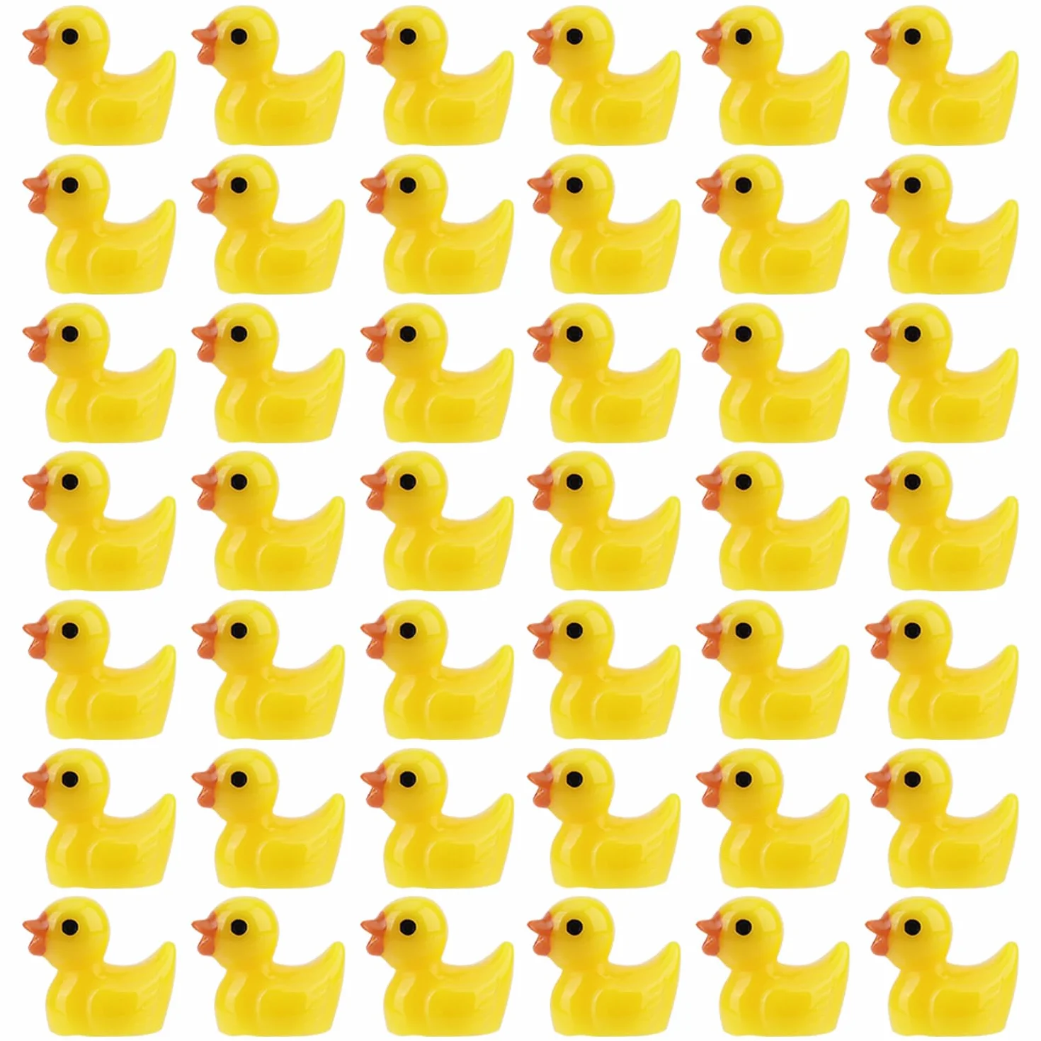 50 Szt. Mini Kaczka z Zywicy, Miniaturowe Kaczki Male Kaczki do Ukrycia Male Mini Figurki z Zwierzeta z Zywicy do Majsterkowania Impreza Ozdoby Mikrokrajobrazu