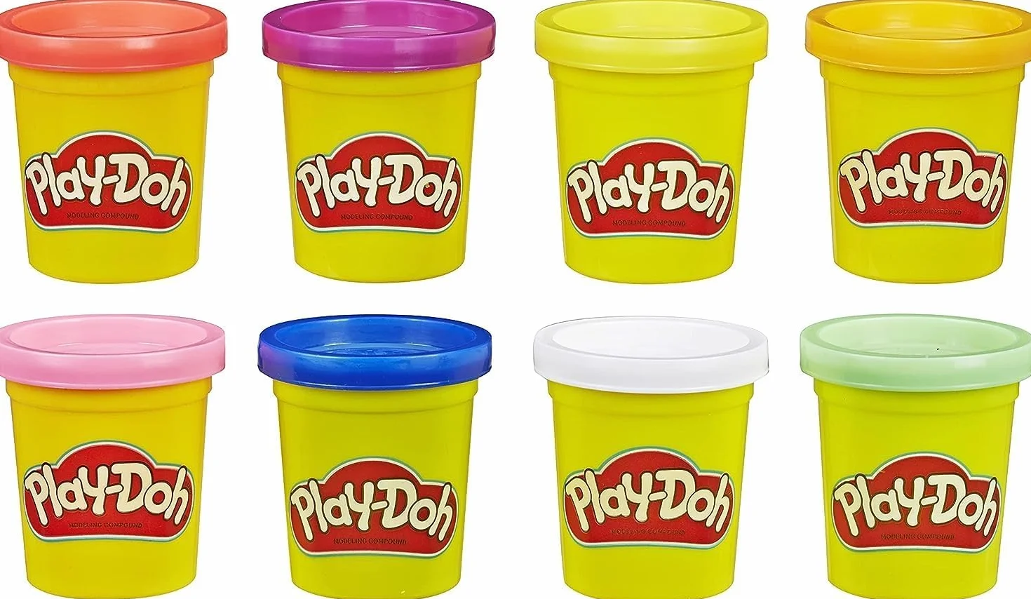 Play-Doh Ciastolina 8-Pak - Tęczowe Kolory, w tym biały | Masa plastyczna | Zabawka dla dziecka i pomysł na prezent dla 2-latka |
