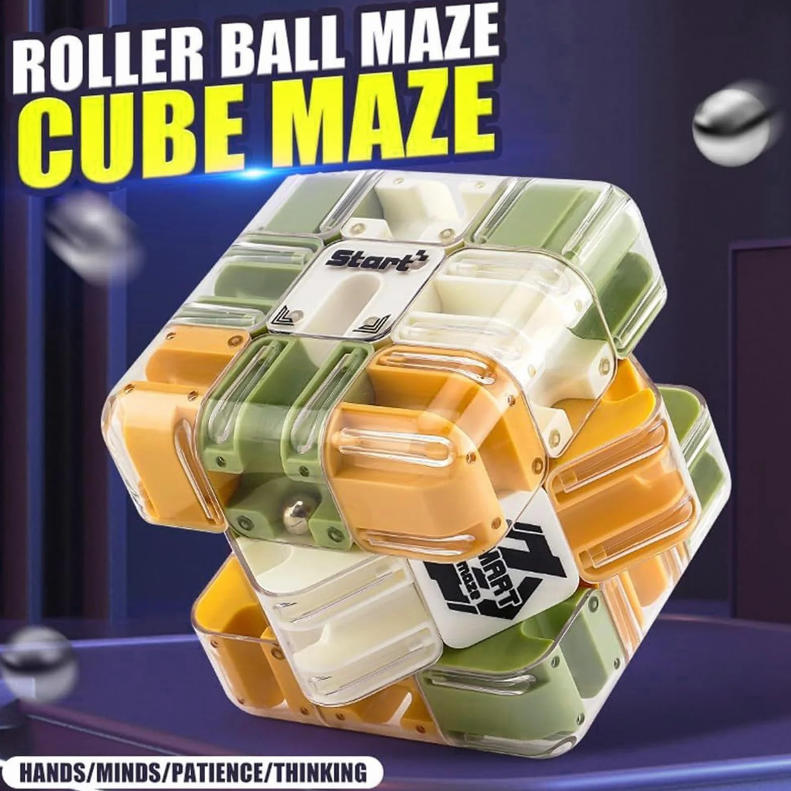 Puzzle labirynt dla dzieci w wieku 4-8 lat, duży labirynt 3D, puzzle Maze Cube, zabawka interaktywna kostka, zabawka edukacyjna na imprezy klasowe, urodziny, 8,5 cm