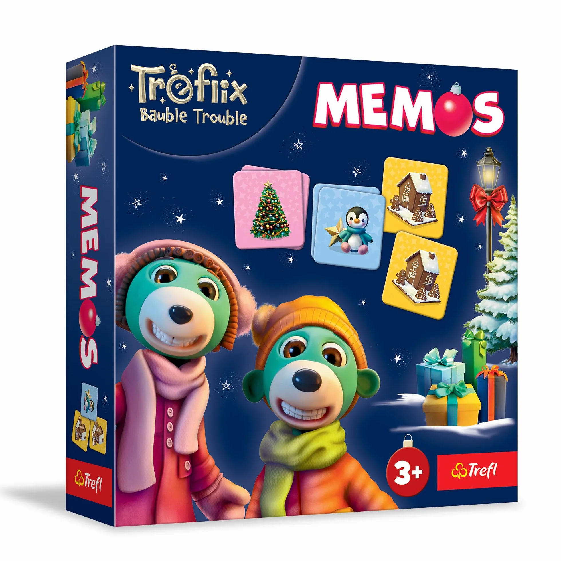 Trefl - The Treflik Family: Treflix Bauble Trouble, Memos - Gra Pamięciowa dla Maluchów, Memory z Bohaterami Bajki Trefliki Ratują Święta, dla Dzieci od 3 lat