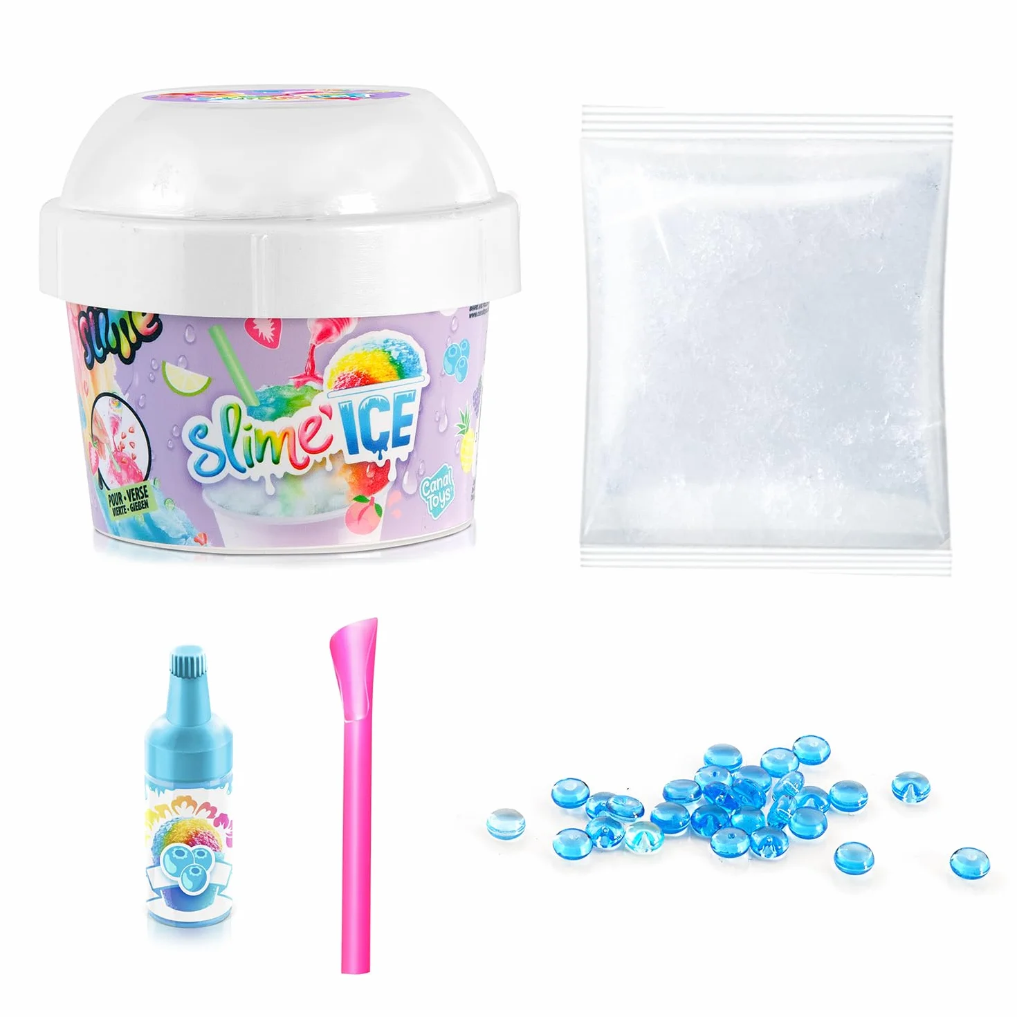 Canal Toys - So Slime - Pojemnik Slime Ice - Zestaw z zapachowym barwnikiem, łyżką do mieszania i dekoracjami - SSC299