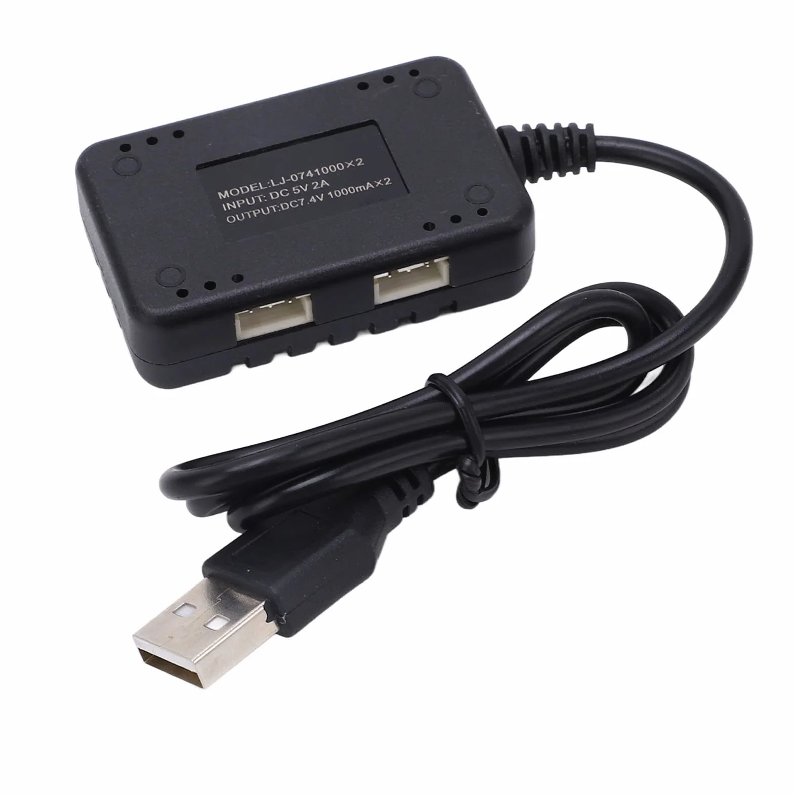 2 w 1 7,4 V ładowarka do Akumulatora LIPO z ochroną Przeciążenia, ładowarka USB do Samochodów i łodzi RC, Stabilna Plastikowa Pokrywa, Kompaktowa i łatwa do Zużycia