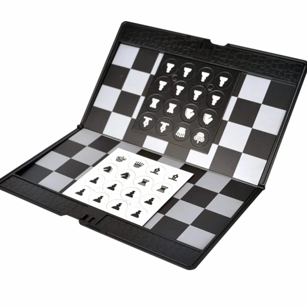 Zestaw szachów Trave, 19 x 14 x 1 magnetyczny zestaw szachów turystycznych składana szachownica z magnetycznymi szachami, przenośne zestawy szachownic turystycznych