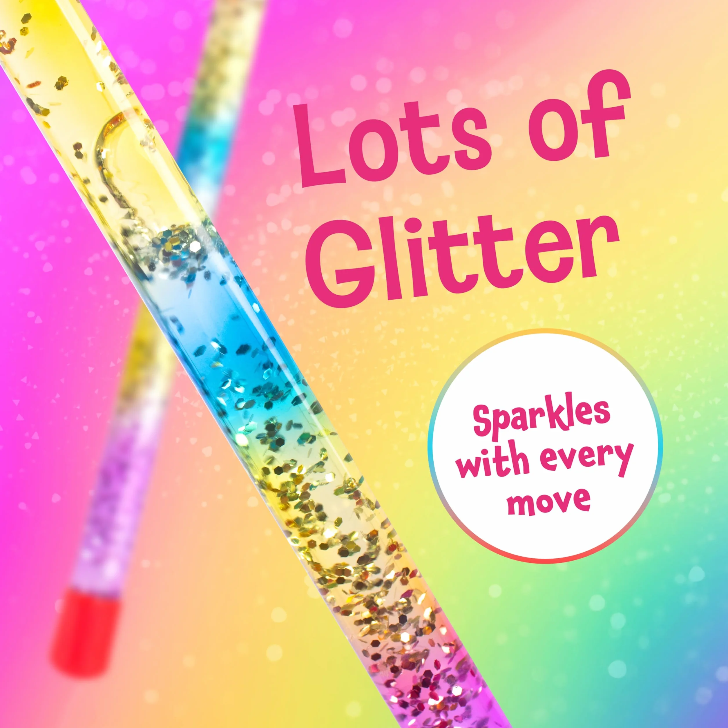 Różdżka Magiczna dla Dzieci, Kolorowy Kij z Brokatem w Cieczy 30 cm – Sensoryczna Glitter Różdżka dla Małej Księżniczki, Wróżki lub Czarodzieja – Tiwoca