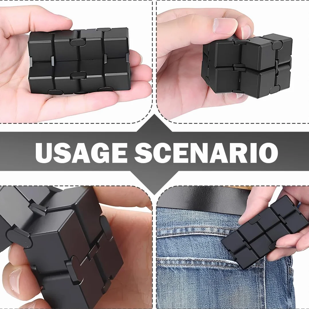 Infinity Cube Fidget Toy – niekończąca się kostka do redukcji stresu i koncentracji – Magic Flip kostka do relaksu i spędzania wolnego czasu